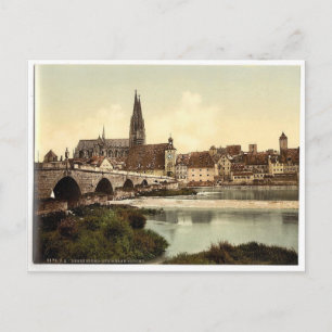 Carte Postale Pont de pierre (Steinerne Brucke) et cathédrale
