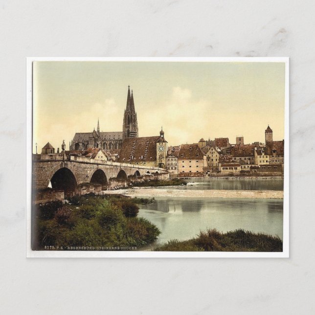 Carte Postale Pont de pierre (Steinerne Brucke) et cathédrale (Devant)