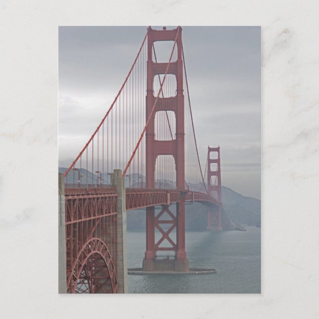 Carte Postale Pont de porte d'or dans la brume. (Devant)