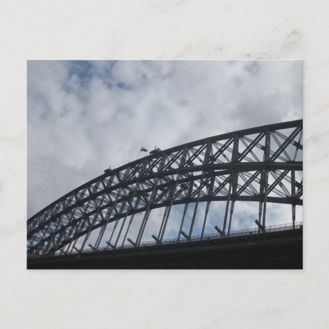 Carte Postale Pont de Sydney Harbour avec le drapeau australien (Devant)