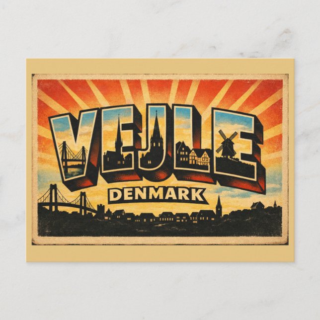 Carte Postale Pont de Vejle Danemark (Devant)