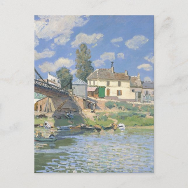 Carte Postale Pont de Villeneu par Sisley Impressionist Paint (Devant)
