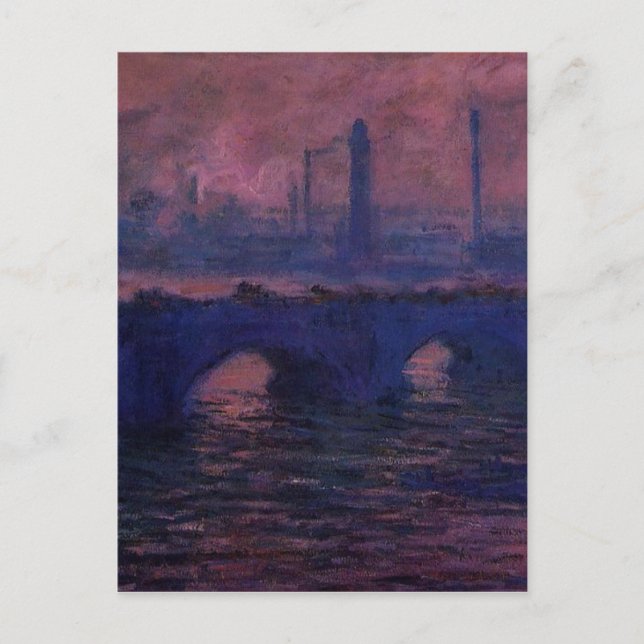 Carte Postale Pont de Waterloo, temps couvert par Claude Monet (Devant)
