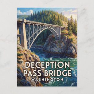 Carte Postale Pont Deception Pass — Washington