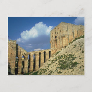 Carte Postale Pont d'entrée et douves, La Citadelle, Alep, Syr