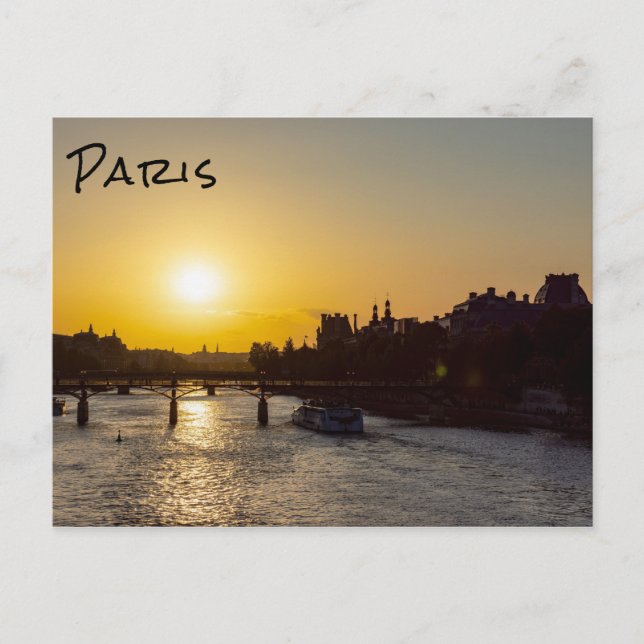 Carte Postale Pont des arts au coucher du soleil - Paris, France (Devant)