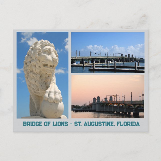 Carte Postale Pont des lions St. Augustine (Devant)