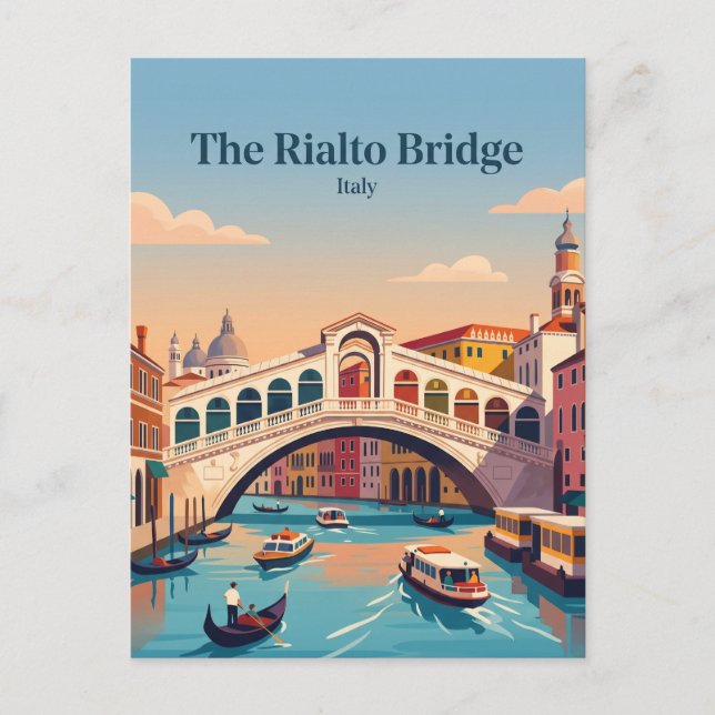 Carte Postale Pont des Rialto Italie (Devant)