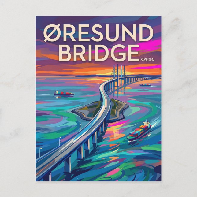 Carte Postale PONT D'ÖRESUND Suède (Devant)