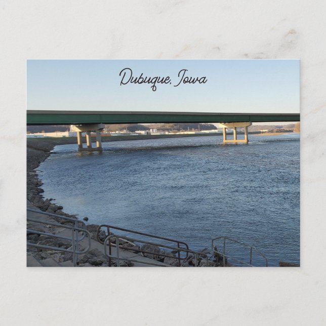 Carte Postale Pont du fleuve Mississippi à Dubuque Iowa (Devant)