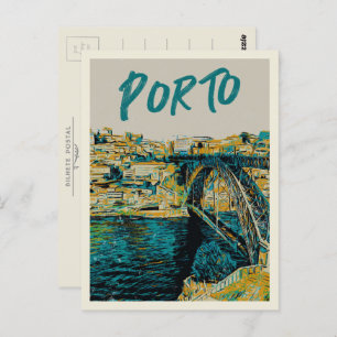 Carte Postale Pont du fleuve Porto Douro illustration Portugal