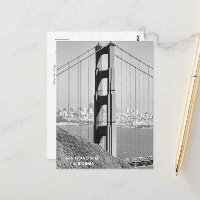 Carte Postale Pont du Golden Gate (Devant/Arrière en situation)
