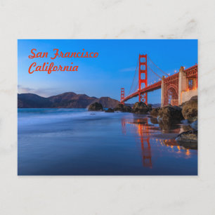 Carte Postale Pont du Golden Gate de San Francisco au coucher du