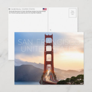 Carte Postale Pont du Golden Gate, San Francisco, États-Unis Voy