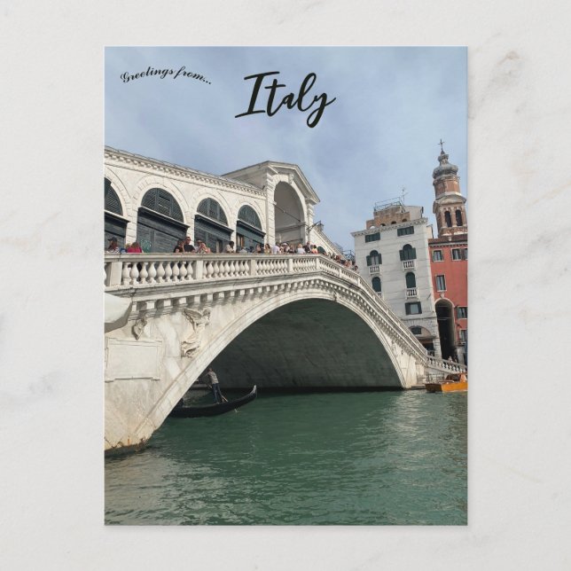 Carte Postale Pont du Rialto ou Ponti Di Rialto Venise Italie (Devant)