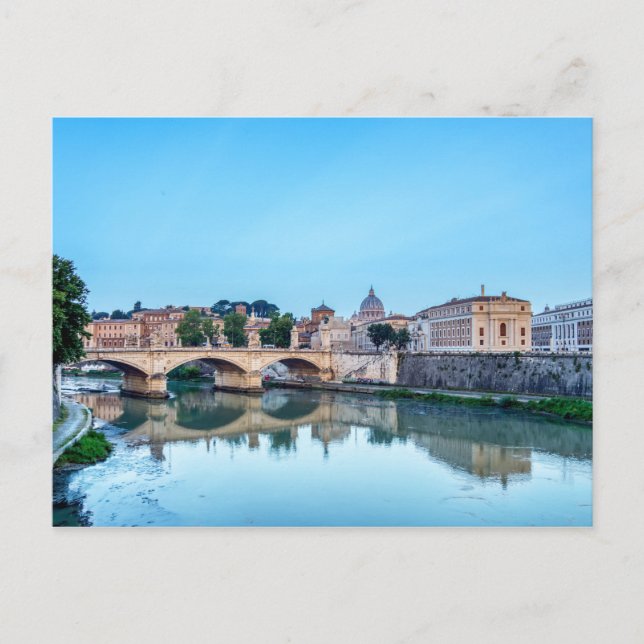 Carte Postale Pont Emanuele II et Basilique Saint-Pierre - Rome (Devant)