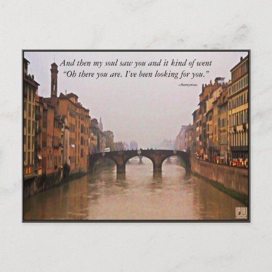 Carte Postale Pont Florence Avec Citation Amour Zazzle Fr