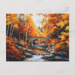 Carte Postale Pont forestier d'automne