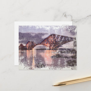 Carte Postale Pont Forth atmosphérique au crépuscule Aquarelle