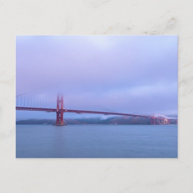 Carte Postale Pont Golden Gate dans le brouillard à l'aube (Devant)