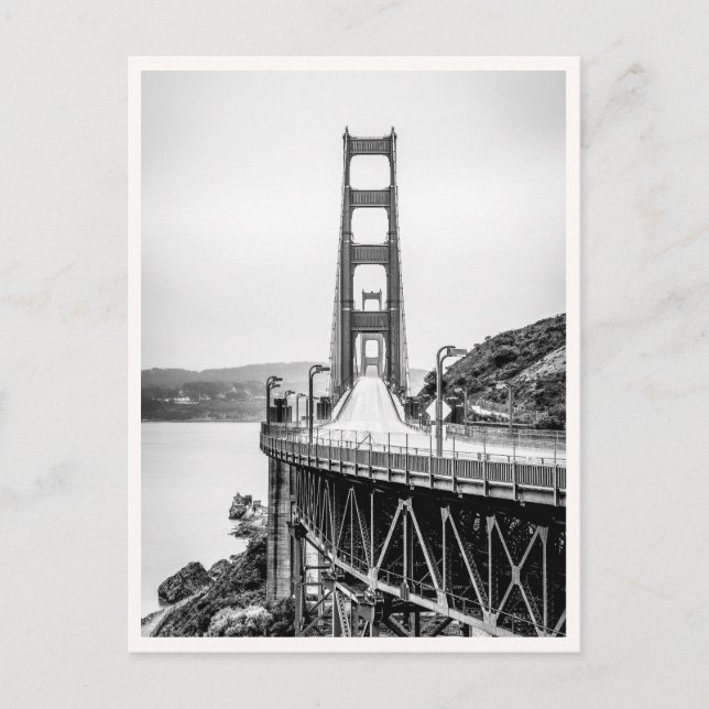 Carte Postale Pont Golden Gate de San Francisco Noir & Blanc (Devant)