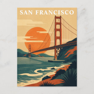 Carte Postale Pont Golden Gate de San Francisco Voyage Vintage