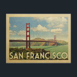 Carte Postale Pont Golden Gate de San Francisco Voyage Vintage<br><div class="desc">Conception de San Francisco dans le style Voyage Vintage avec le pont Golden Gate.</div>
