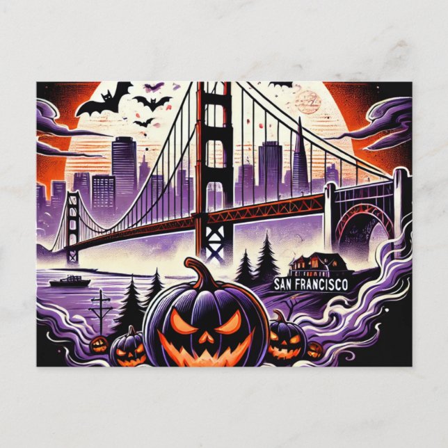 Carte Postale Pont Golden Gate de SF et nuits brumeuses (Devant)