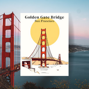 Carte Postale Pont Golden Gate San Francisco Minimaliste