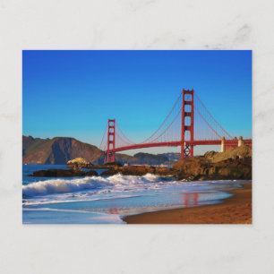 Carte Postale Pont Golden Gate vu de près depuis Baker Beach