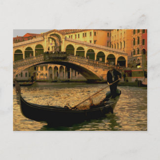 Carte Postale Pont Gondolier et Rialto, Venise