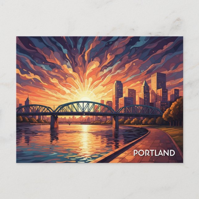 Carte Postale Pont Hawthorne Portland Oregon (Devant)