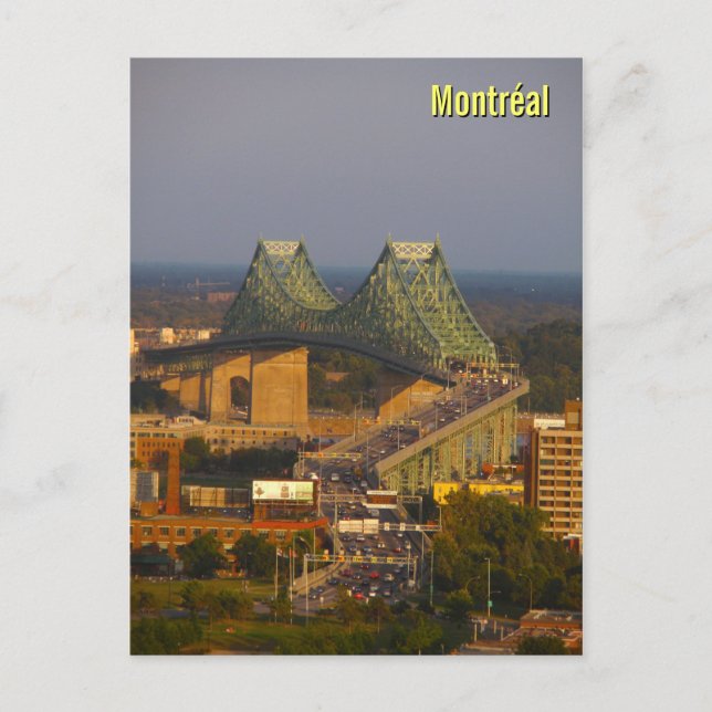 Carte Postale Pont Jacques Cartier au coucher du soleil (Devant)