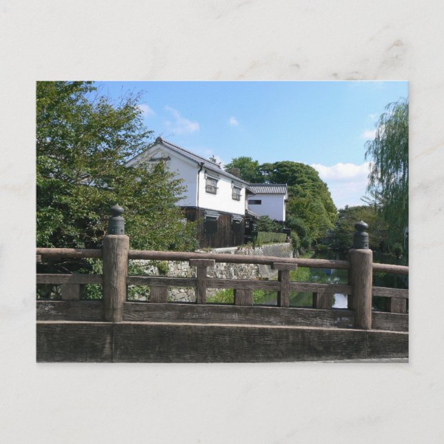 Carte Postale Pont japonais en bois (Devant)