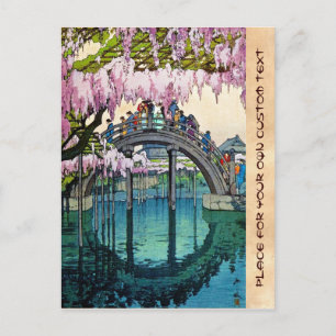 Carte Postale Pont Kameido par Hiroshi Yoshida shin hanga