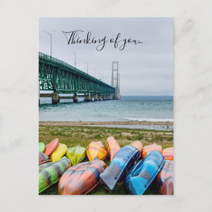 Carte Postale Pont Mackinac et Canots Pensées pour toi