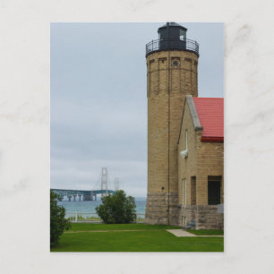 Carte Postale Pont Mackinac et phare