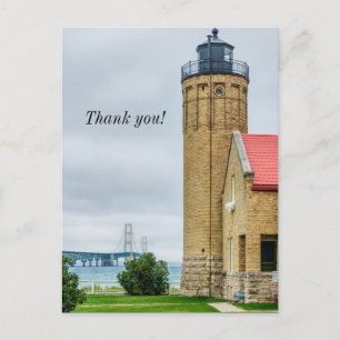 Carte Postale Pont Mackinac et phare Merci
