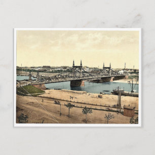Carte Postale Pont Neckar, Mannheim, Baden, Allemagne