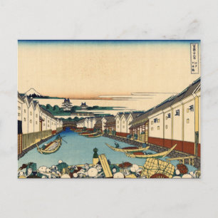 Carte Postale Pont Nihonbashi à Edo (par Hokusai)