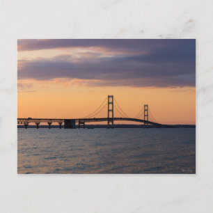 Carte Postale Pont Orange Dusk Mackinac