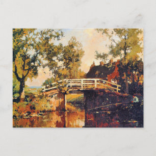 Carte Postale Pont près de Estate Linschoten, peinture d'art,