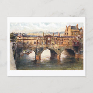 Carte Postale Pont Pulteney vintage, Bath, Angleterre