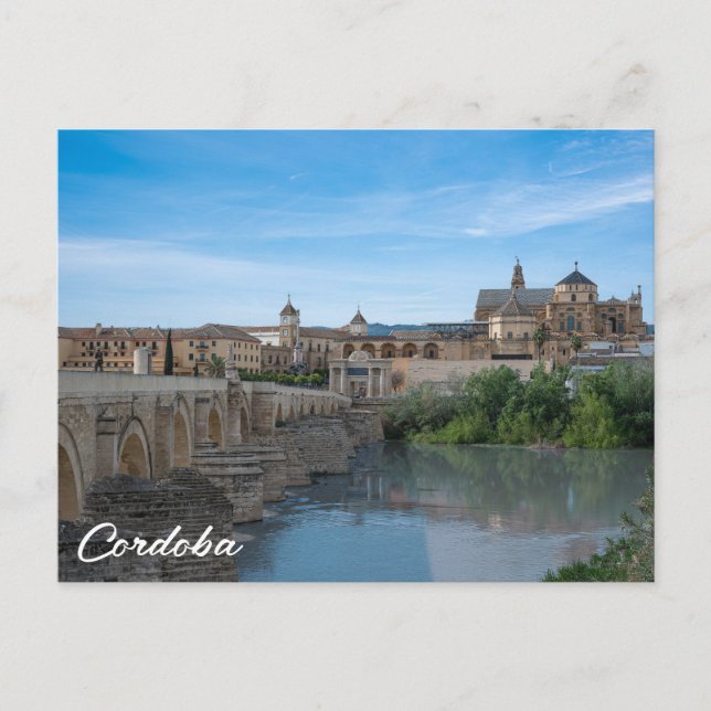Carte Postale Pont romain et Cathédrale à Cordoue, Espagne (Devant)
