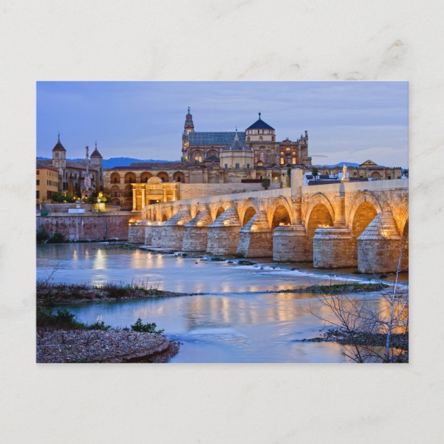 Carte Postale Pont romain et cathédrale Mezquita à Cordoue (Devant)