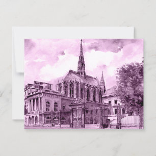 Carte Postale Pont rose néon et cobalt arcs sur un c lumineux