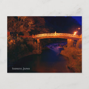 Carte Postale Pont Sacré Rouge au-dessus d'une rivière la nuit J