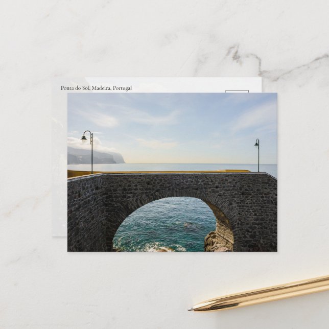 Carte Postale Pont scenic à Ponta do Sol, Madère (Devant/Arrière en situation)