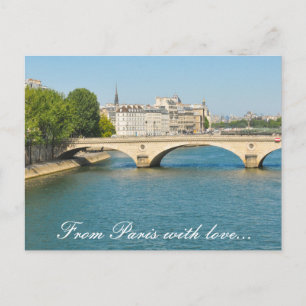 Carte Postale Pont sur la rivière Seine à Paris, France