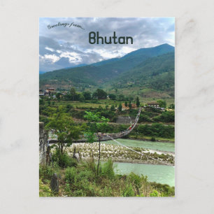 Carte Postale Pont suspendu au Bhoutan